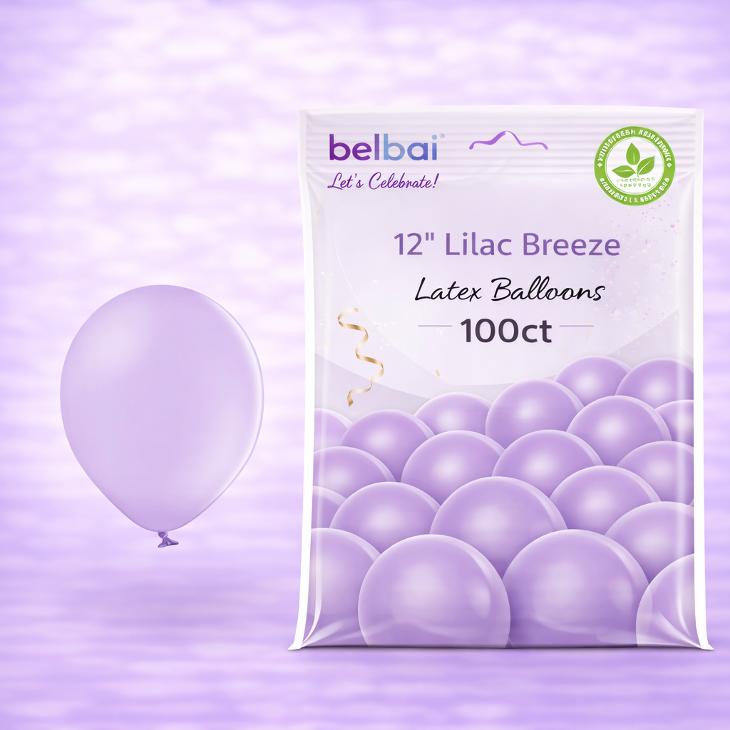 12" Belbal Lilac Breeze Latex Balloons 100ct
