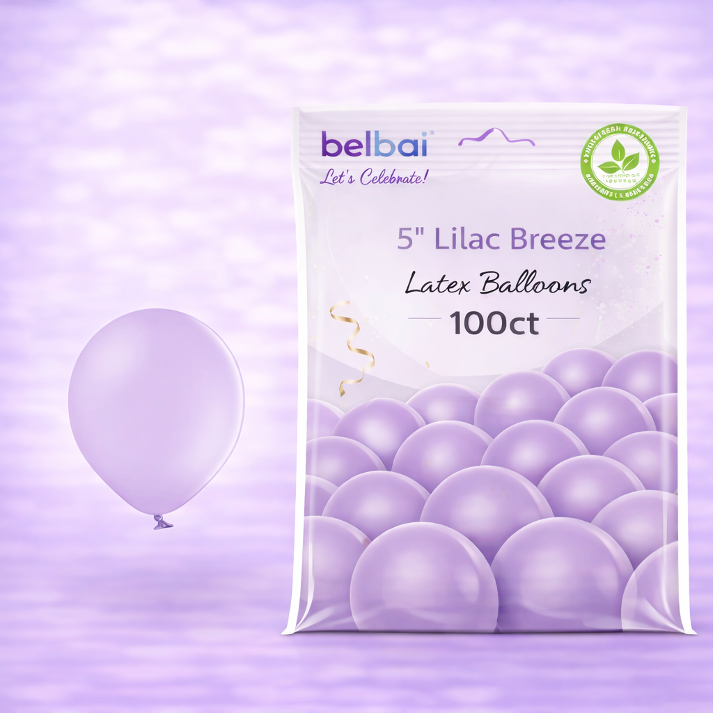 5" Belbal Lilac Breeze Latex Balloons 100ct