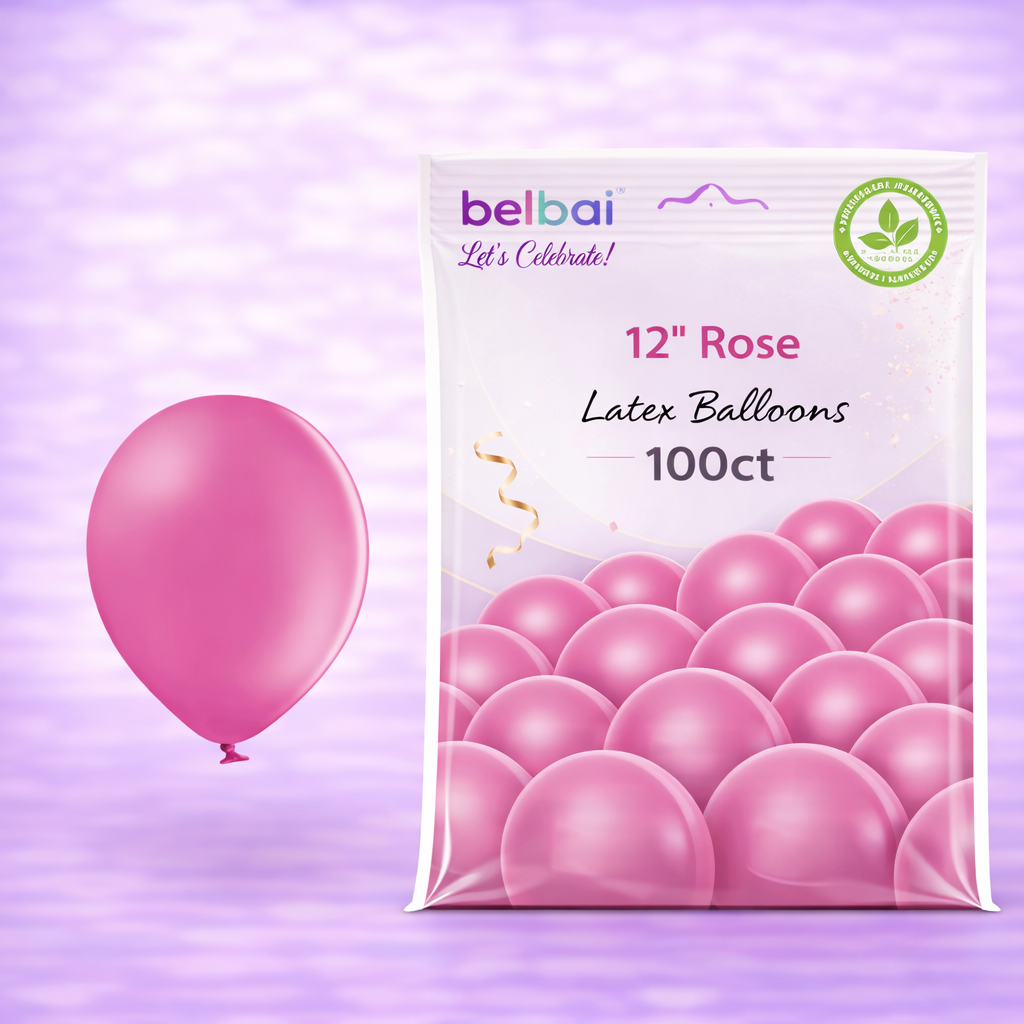 12" Belbal Rose Latex Balloons 100ct