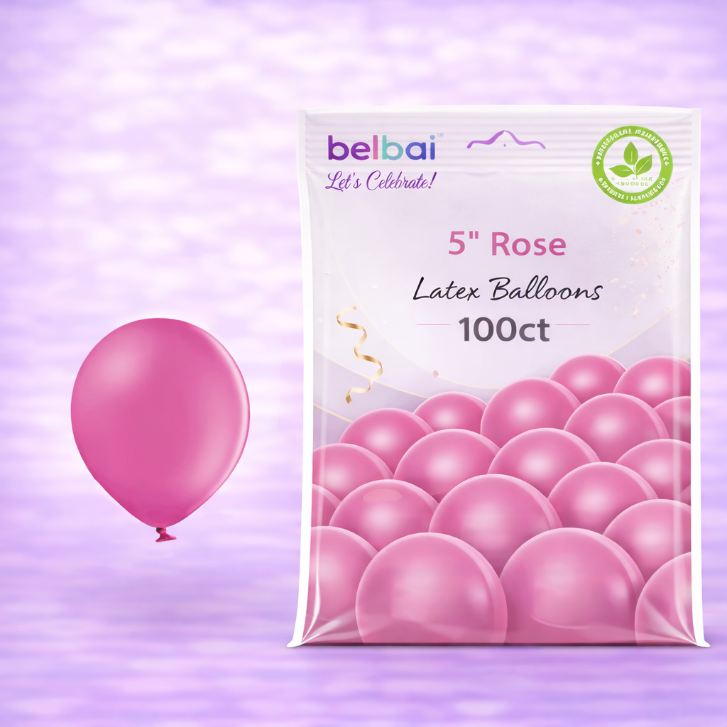 5" Belbal Rose Latex Balloons 100ct
