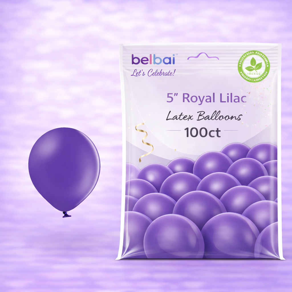 5" Belbal Royal Lilac Latex Balloons 100ct