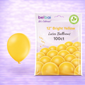 12" Belbal Bright Yellow Latex Balloons 100ct