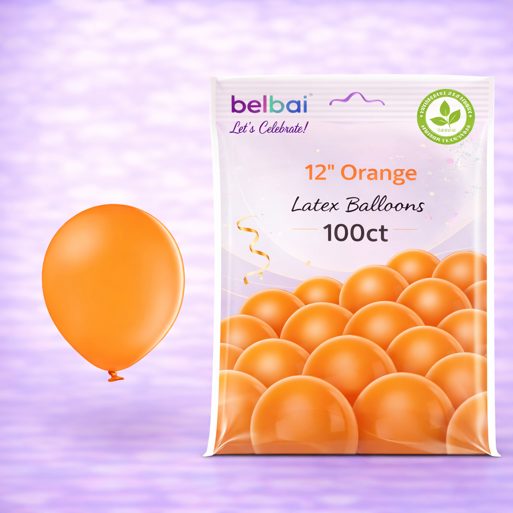 12" Belbal Orange Latex Balloons 100ct