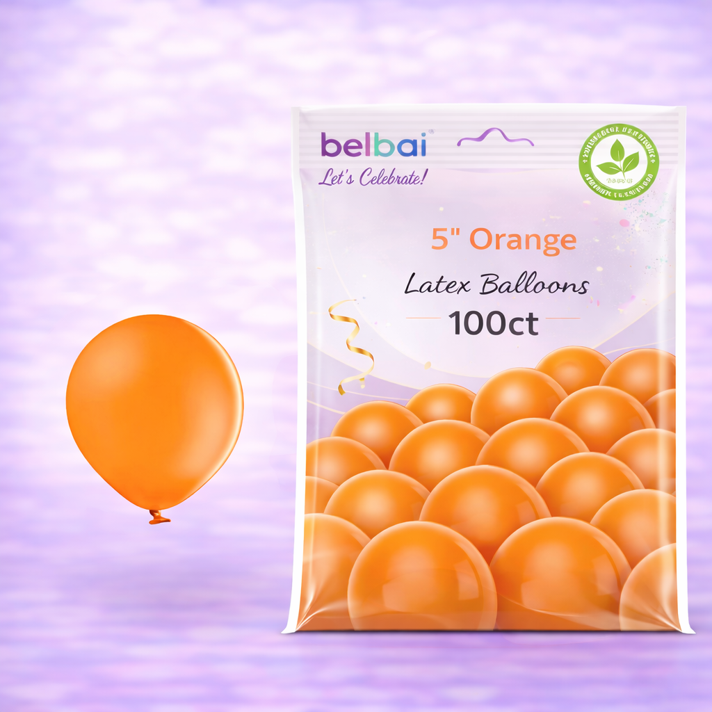 5" Belbal Orange Latex Balloons 100ct