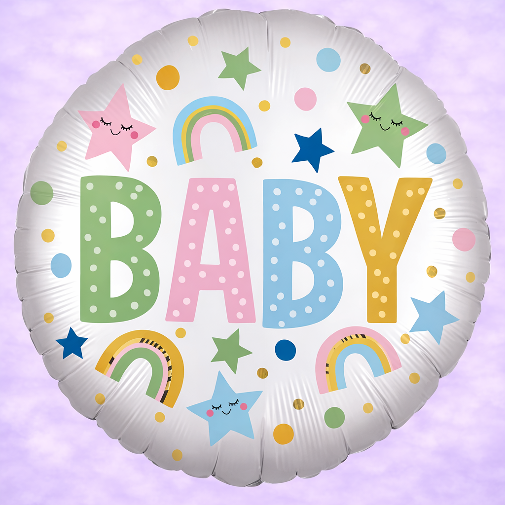 Satin Natural Baby Mylar Balloon 18"