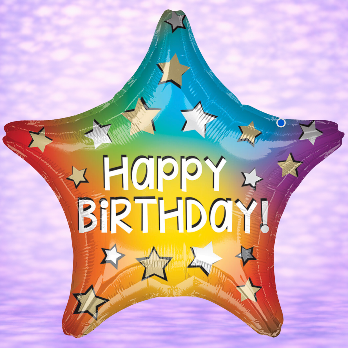 Happy Birthday Rainbow Star Mylar Balloon 19"